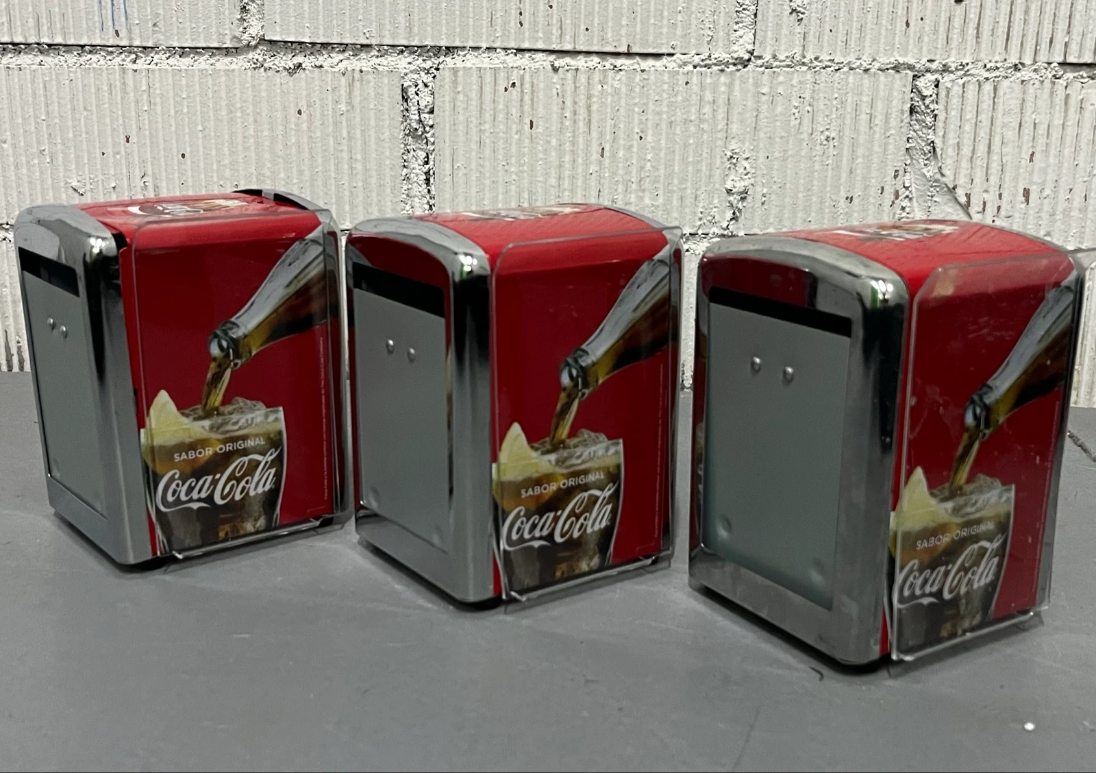 Set 3 servilleteros de Coca Cola 